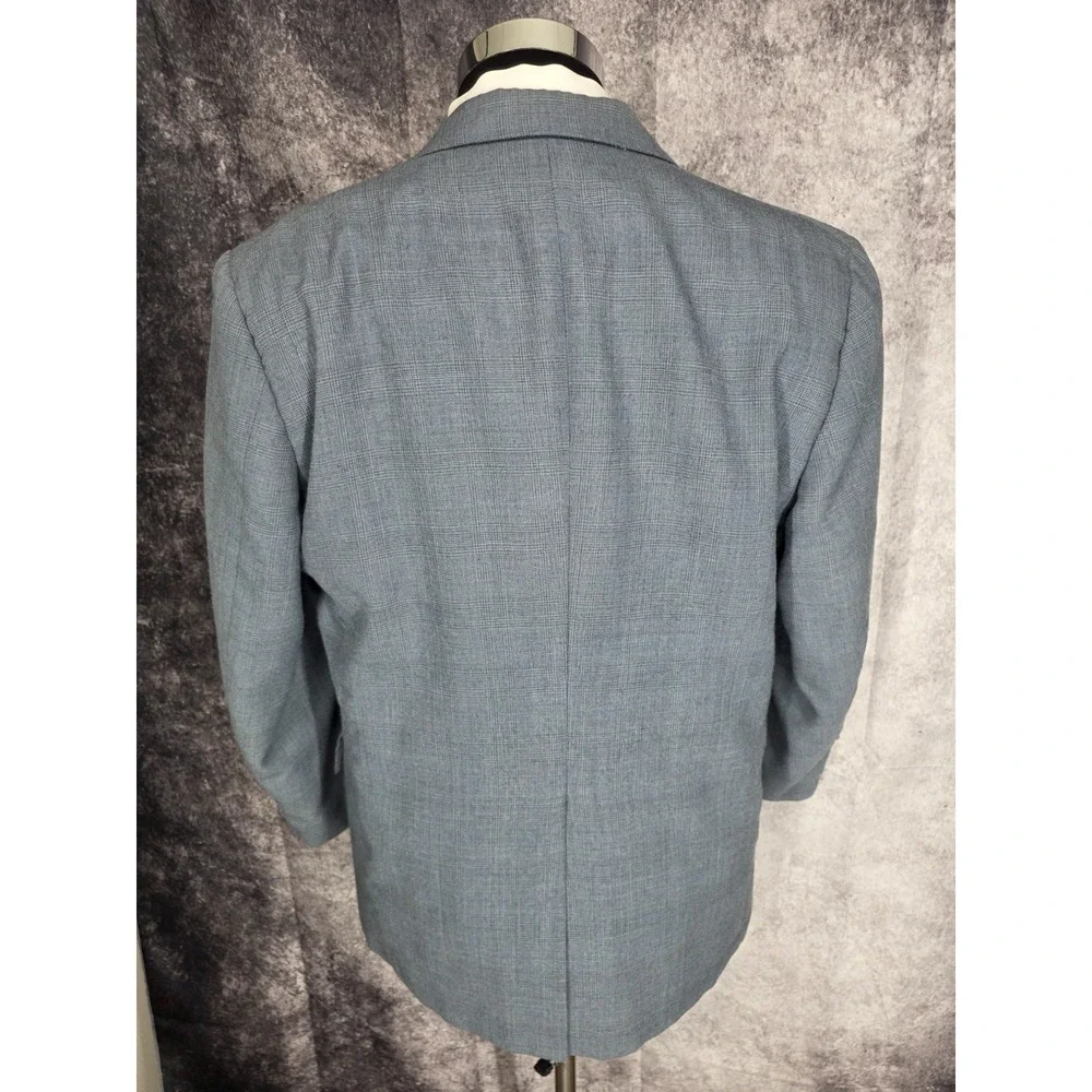 Hart Schaffner‎ Marx Blazer Mens 42 Blue Sports Coat Jacket 2 Buttons Glenplaid